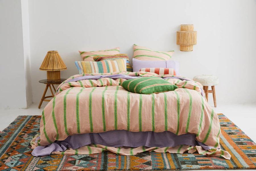 Fez Stripe Linen Pillowcase Set - Kip & Co.