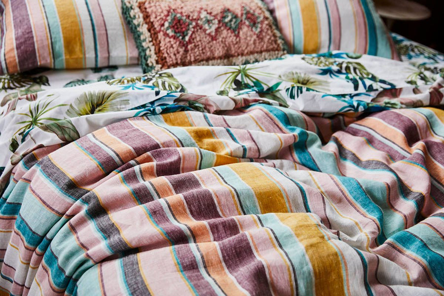 Hat Trick Woven Stripe Linen Quilt Cover - Kip & Co.