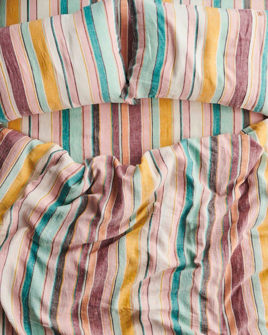Hat Trick Woven Stripe Linen Quilt Cover - Kip & Co.