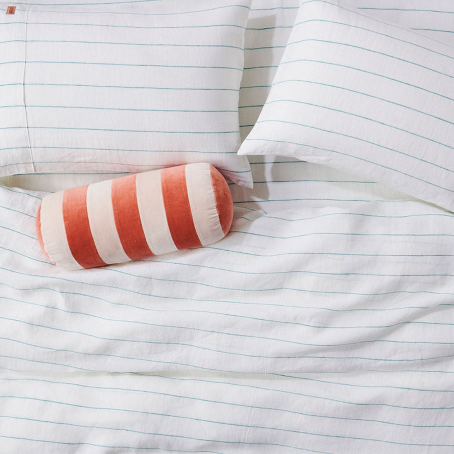 Minty Stripe Linen Pillowcase Set - Kip & Co.