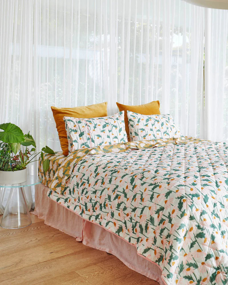 Daisy Bunch Organic Cotton Quilted Pillowcase Set - Kip & Co