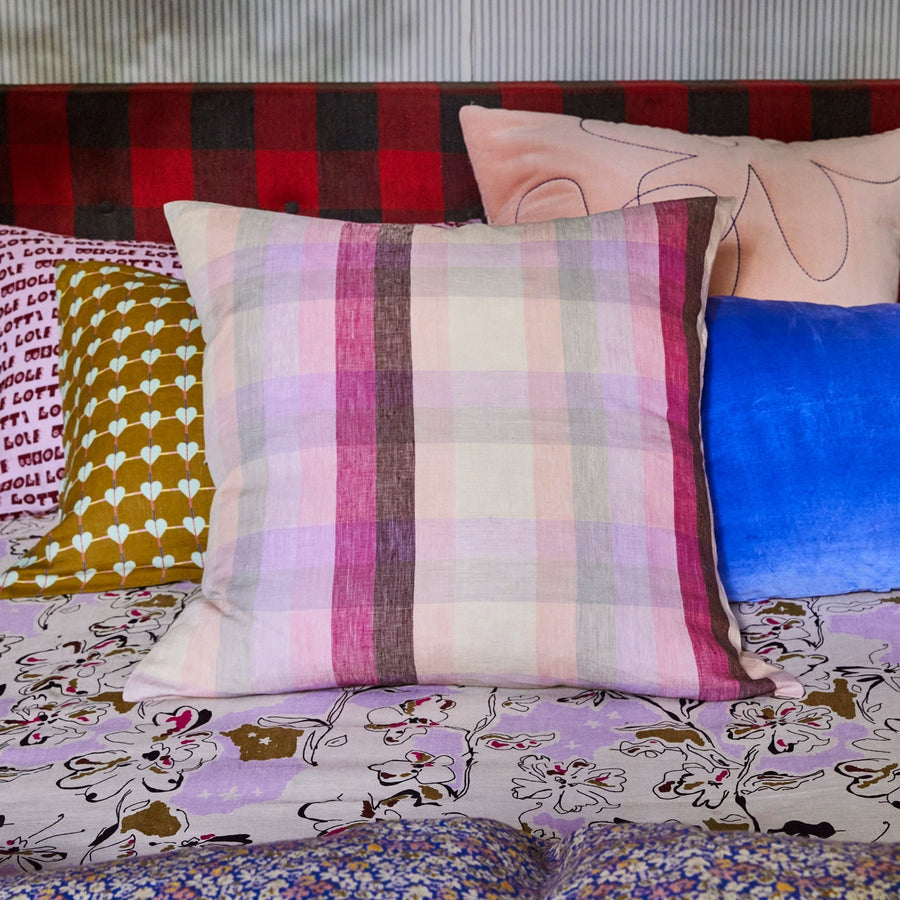 Fifer Linen Euro Pillowcase Set - Flamingo - Sage & Clare