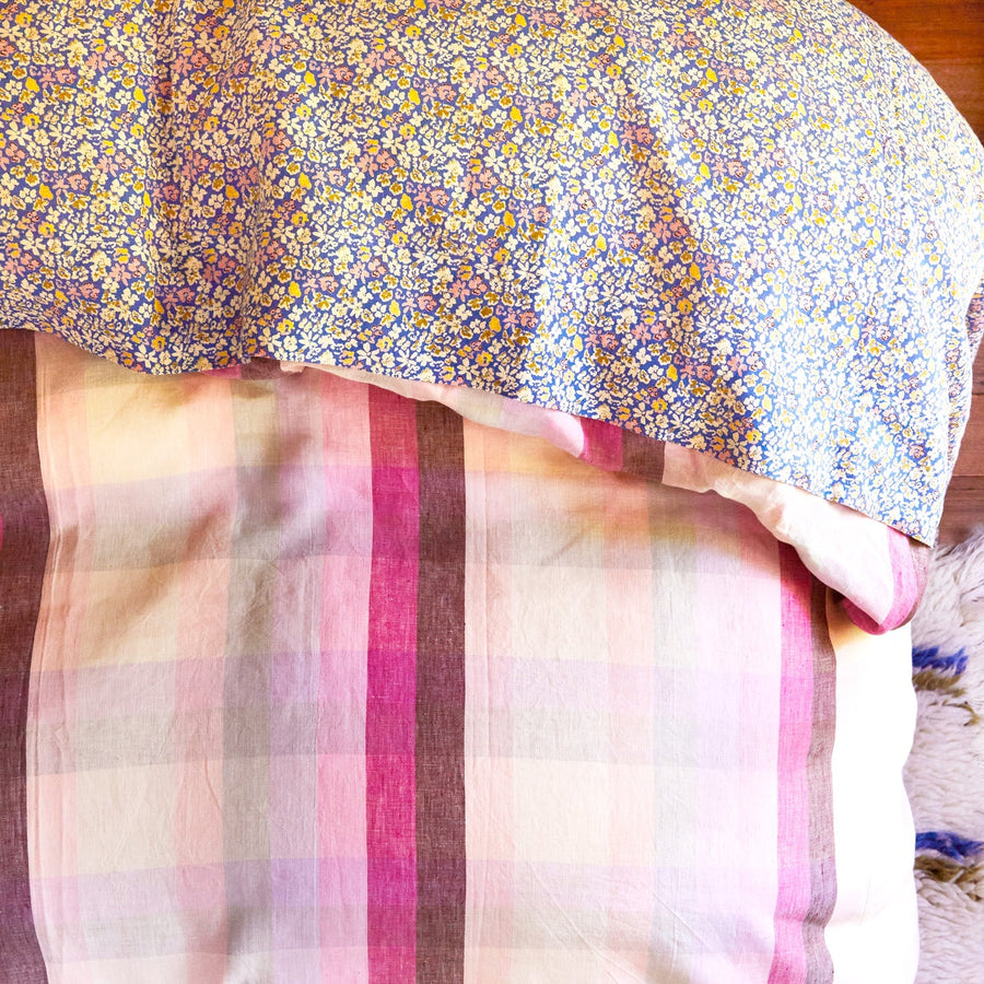Fifer Linen Quilt Cover - Flamingo - Sage & Clare
