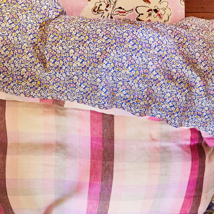 Fifer Linen Quilt Cover - Flamingo - Sage & Clare