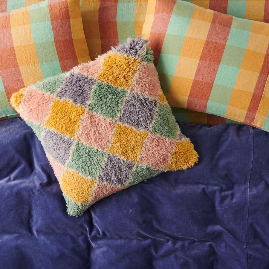 Harlequin Pastel Wool Shag Cushion - Kip & Co.