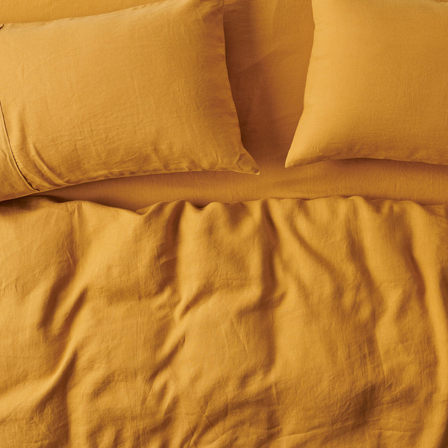 American Mustard Linen Quilt Cover - Kip & Co.