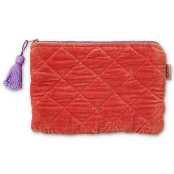 Glamour Quilted Velvet Cosmetics Purse - Kip & Co.