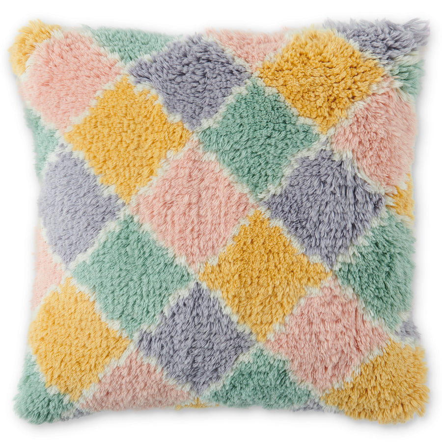 Harlequin Pastel Wool Shag Cushion - Kip & Co.