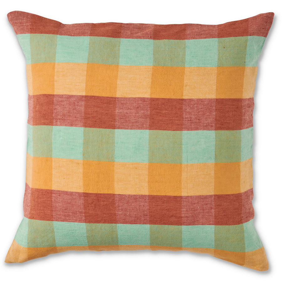 Sugarcane Tartan linen Euro Sham - Kip & Co.