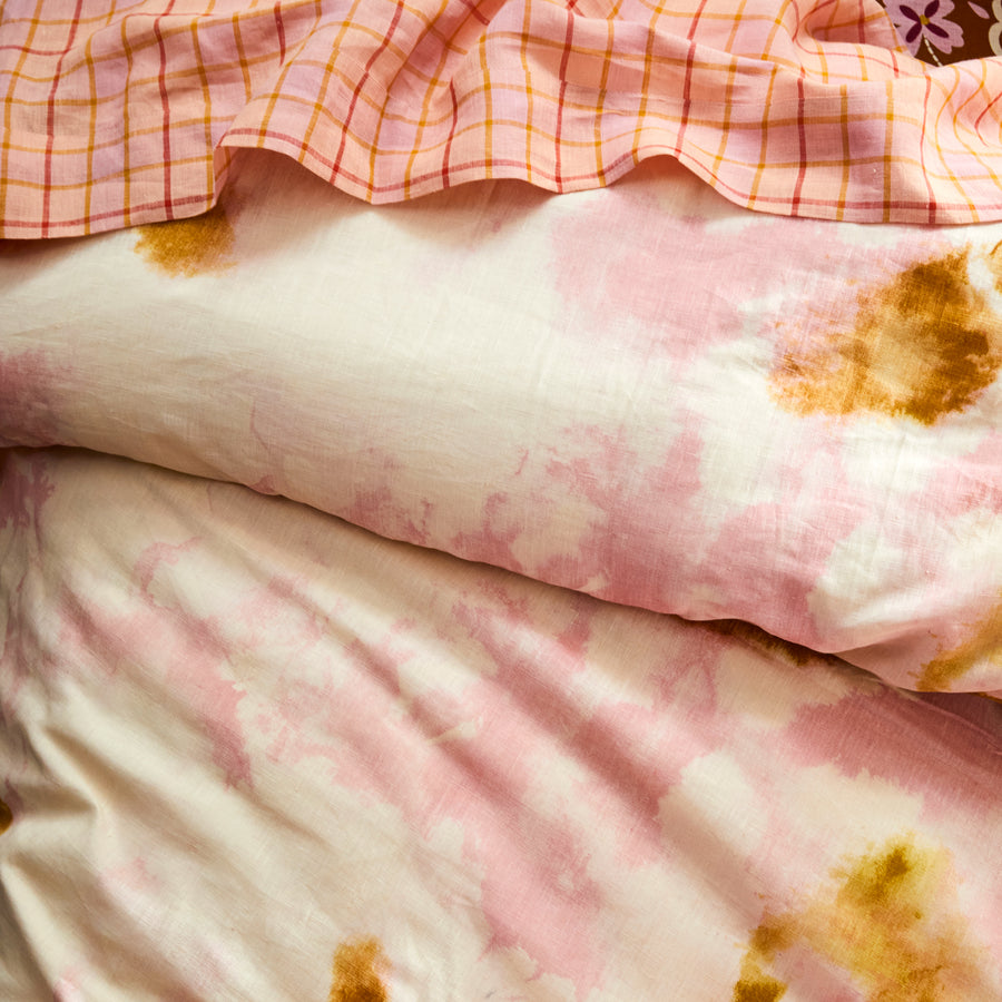Lilou Linen Quilt Cover - Peach - Sage & Clare