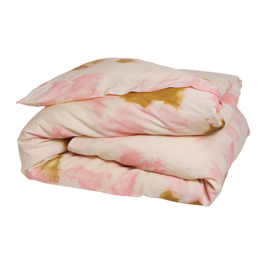 Lilou Linen Quilt Cover - Peach - Sage & Clare