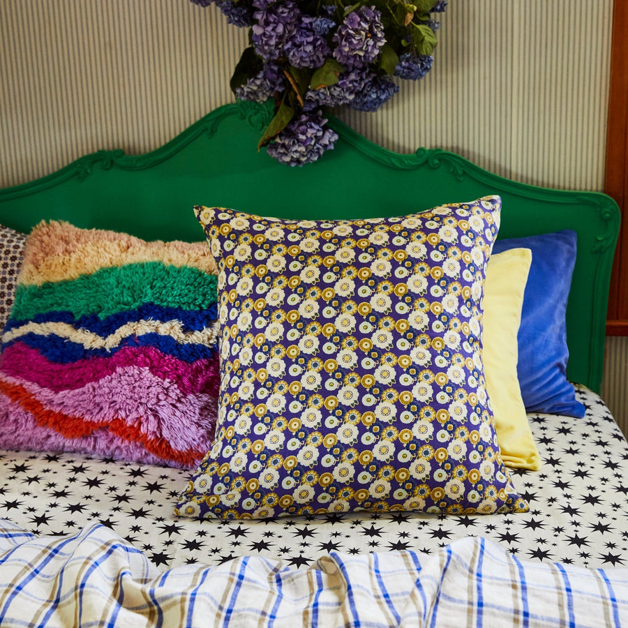 Mollie Linen Euro Pillowcase Set - Indigo - Sage & Clare