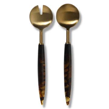 Smokey Amber Salad Servers - Kip & Co.