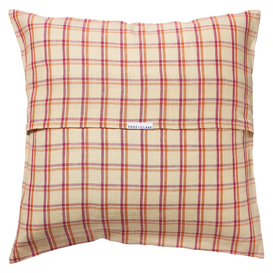 Sian Linen Euro Pillowcase Set - Poppy - Sage & Clare