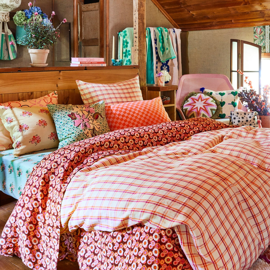 Sian Linen Quilt Cover - Poppy - Sage & Clare