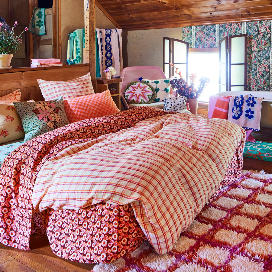 Sian Linen Quilt Cover - Poppy - Sage & Clare