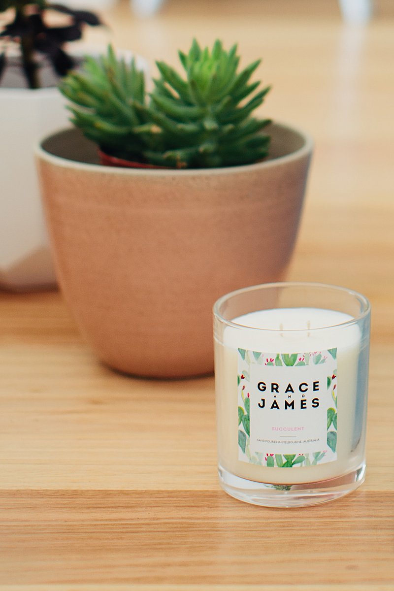 Succulent Candle - Grace & James