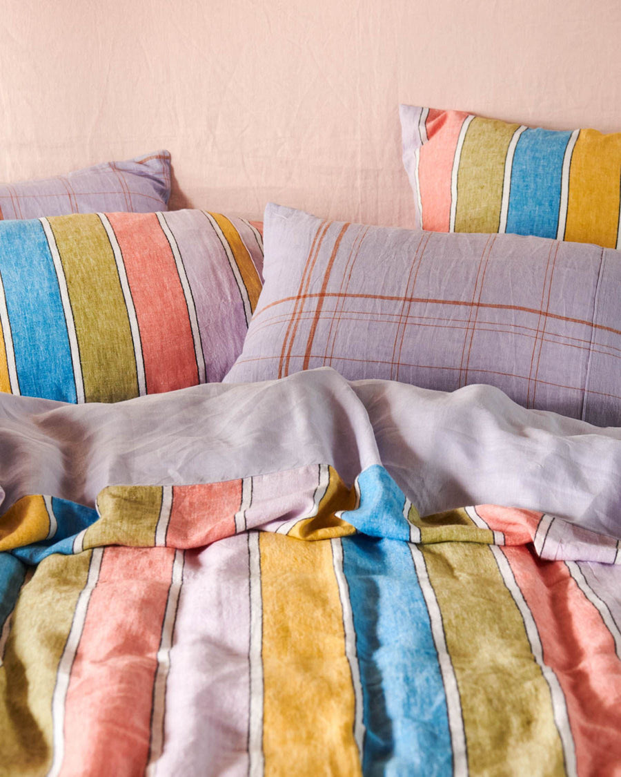 Majorca Stripe Woven Linen Quilt Cover - Kip & Co.