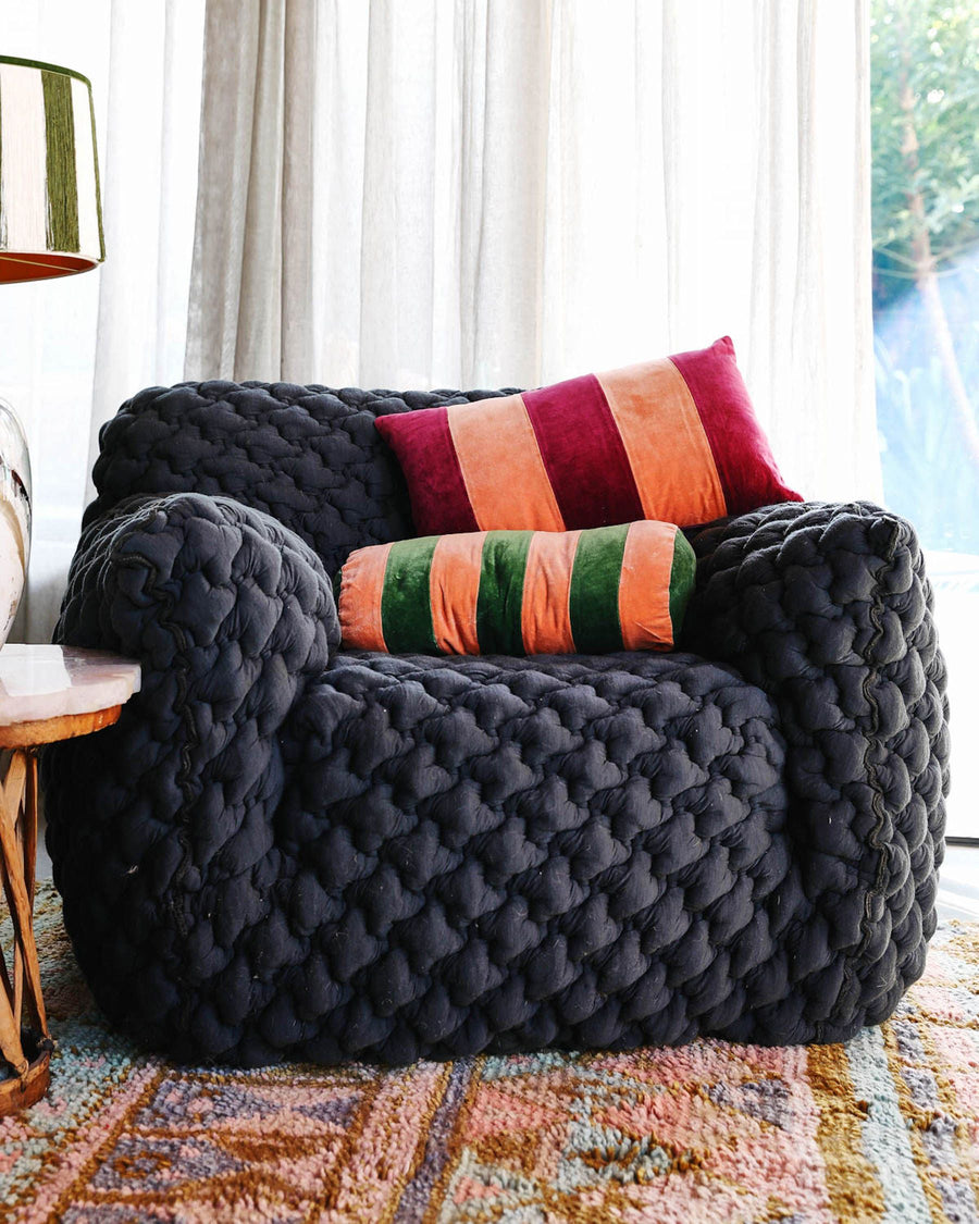 Velvet discount bolster cushion