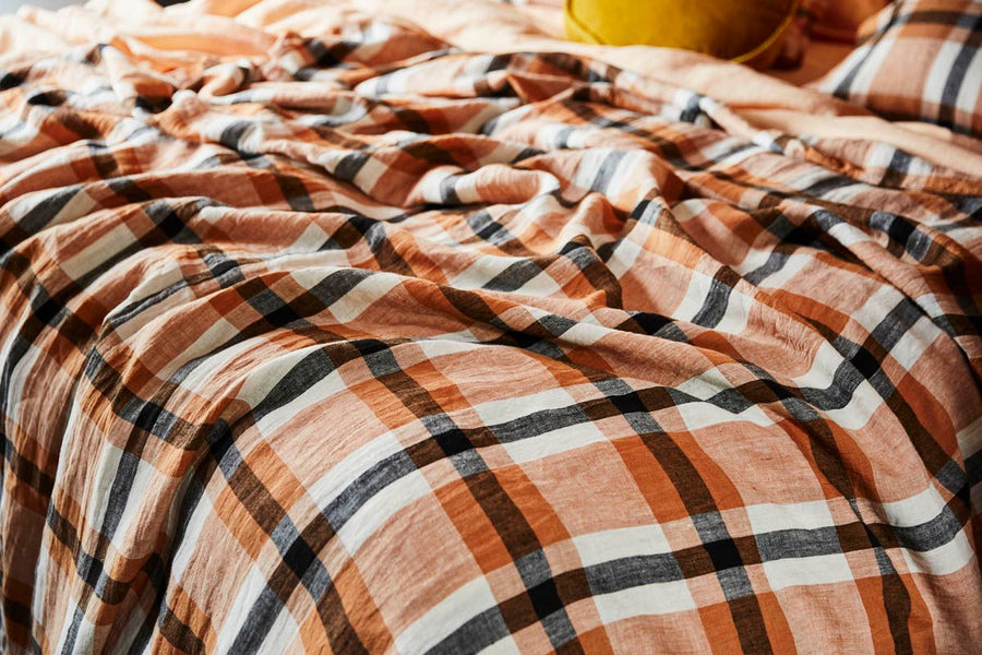 Coffee and Cream Linen Quilt Cover - Kip & Co.