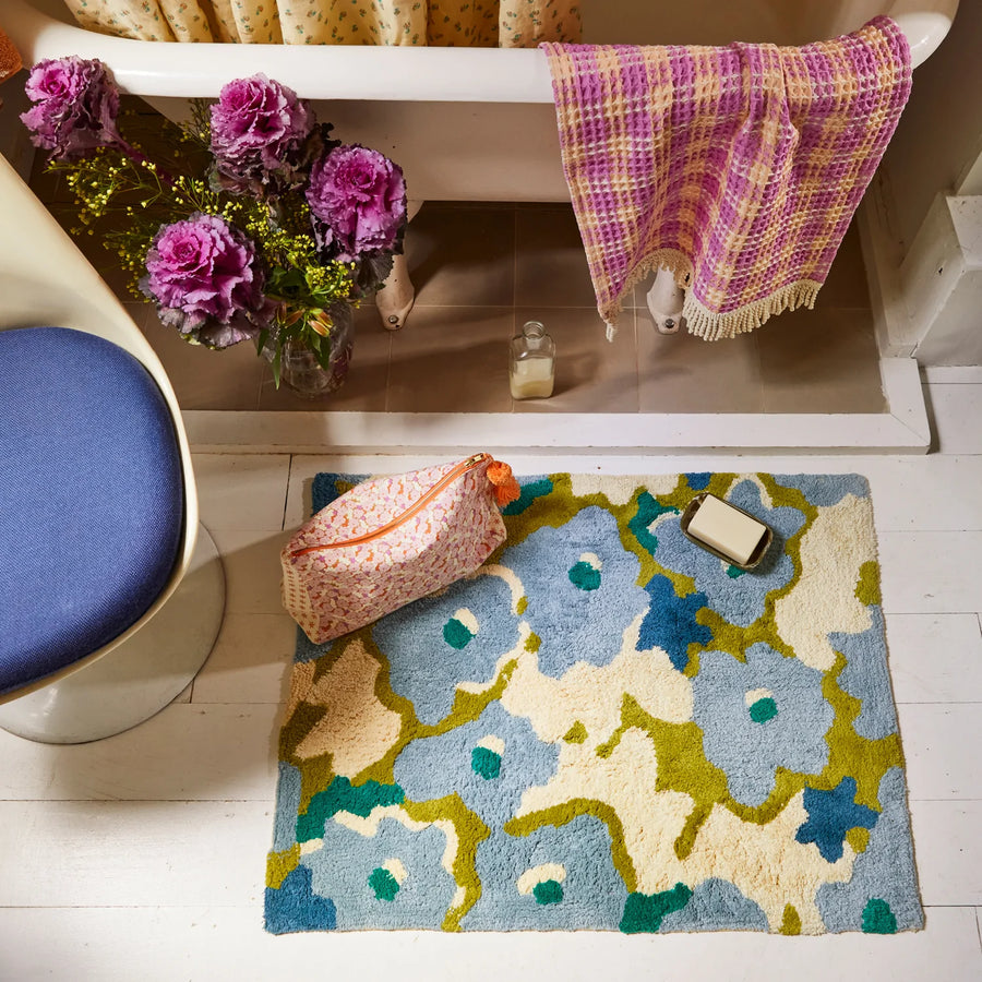 Filton Floral Bath Mat - Cloud - Sage & Clare