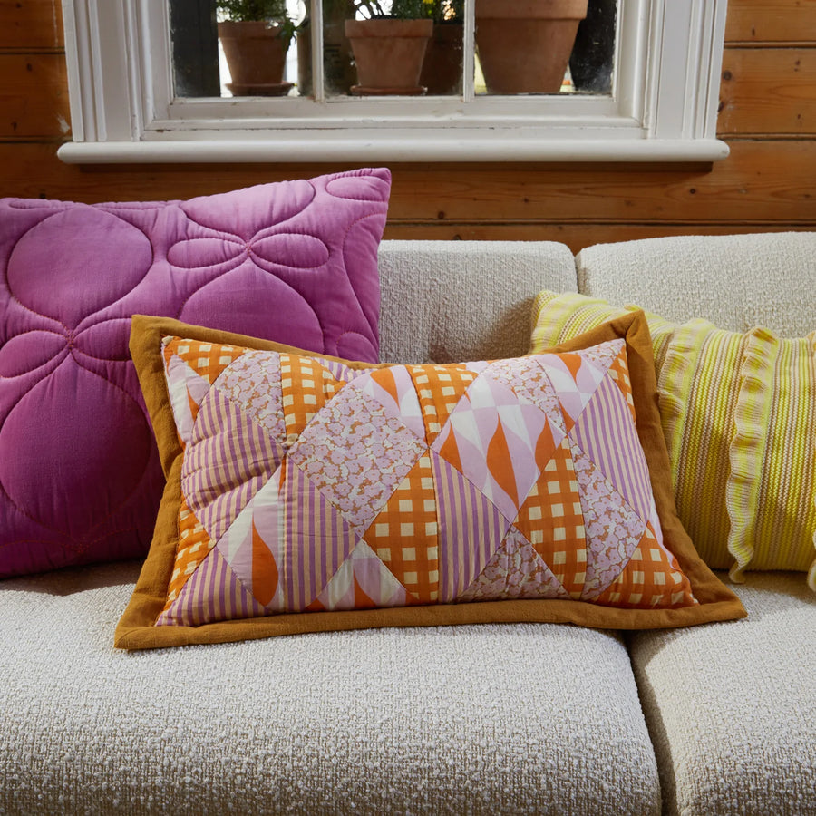 Totnes Patch Cushion - Persimmon - Sage & Clare