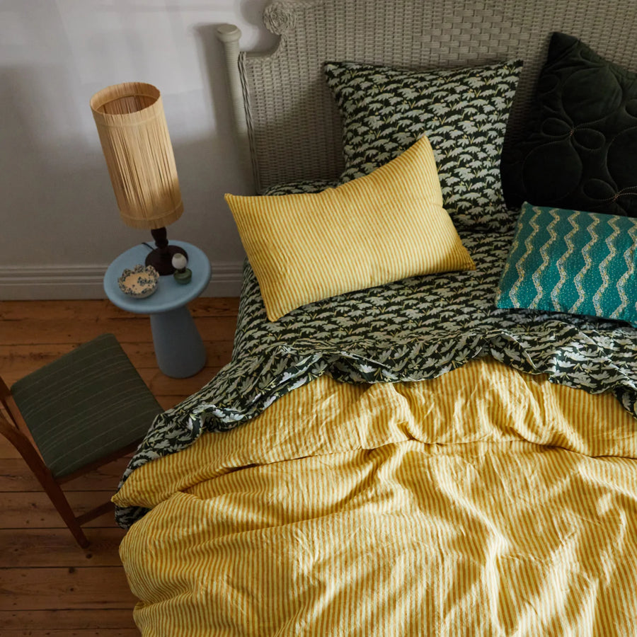 Hayle Linen Euro Pillowcase Set - Forest - Sage & Clare
