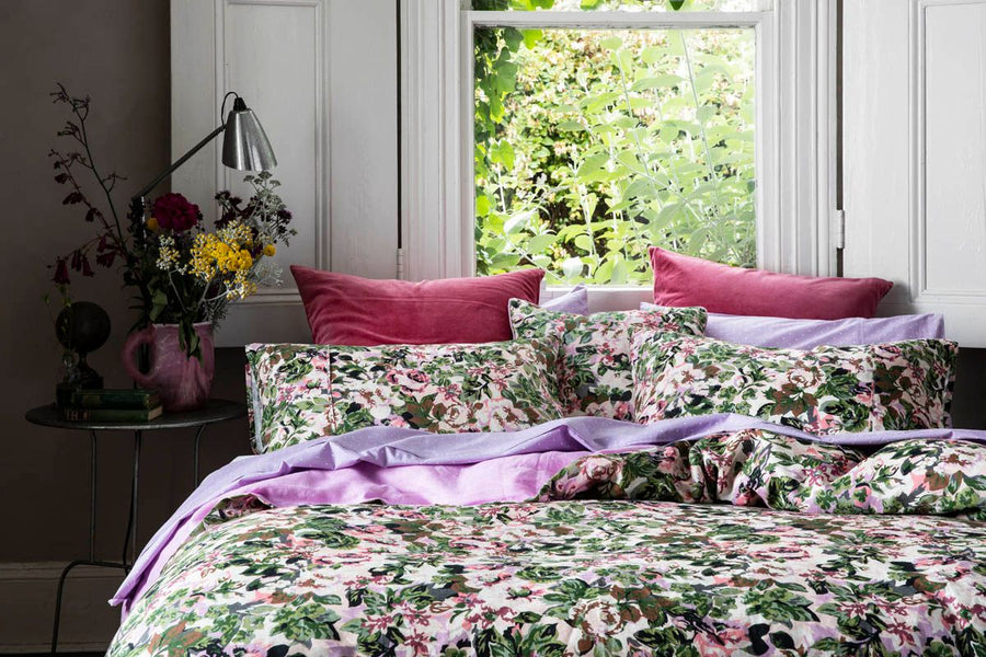 Garden Path Floral Linen Quilt Cover - Kip & Co.