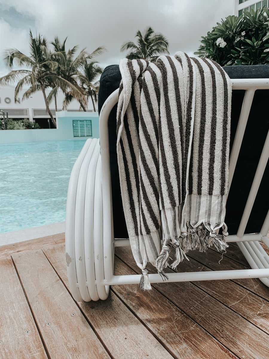 Monochrome Stripe Bath Towel