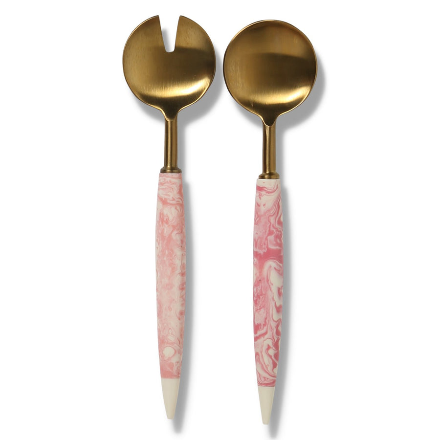 Pink Marble Salad Servers  - Kip & Co.