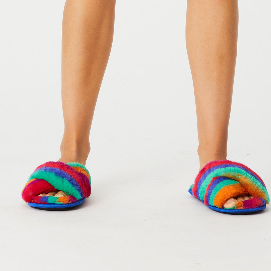 Rainbow Blast Adult Slippers - Kip & Co.