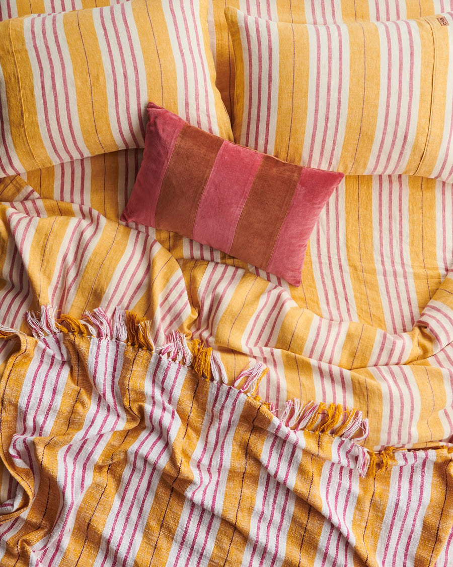 Sweet Stripe Woven Linen Quilt Cover - Kip & Co.
