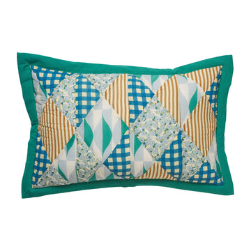 Totnes Patch Cushion - Teal - Sage & Clare